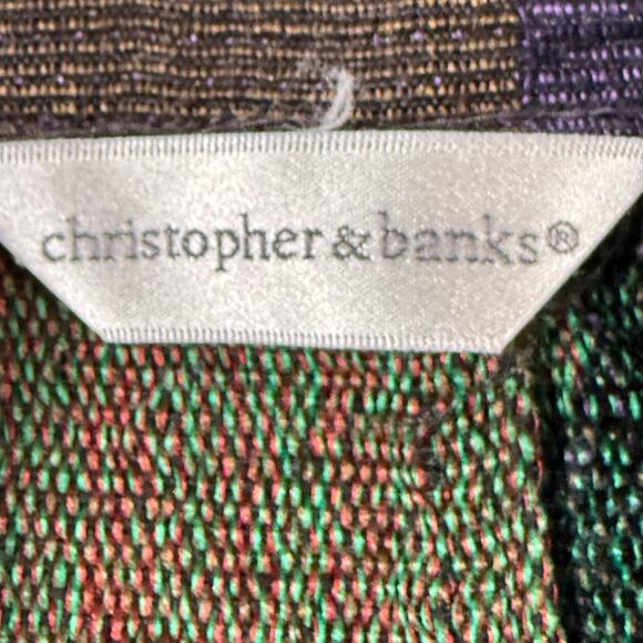 Christopher & Banks Tapestry Jacket Multicolor Bronze Button Women’s Small - Picture 3 of 8